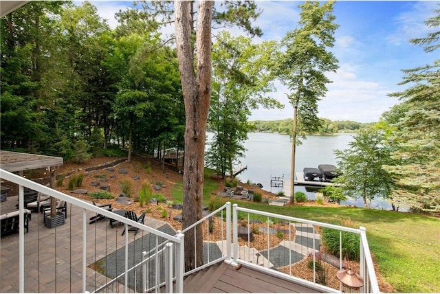 1211 172nd Ave, Balsam Lake, WI 54810 - wooden deck featuring a water view