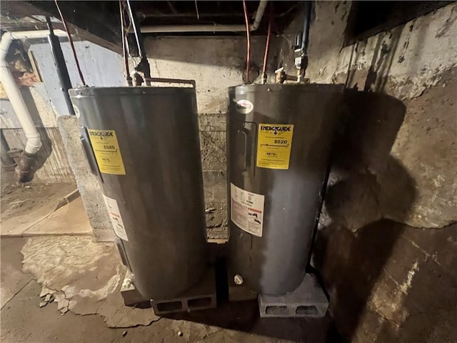 utilities with electric water heater and water heater