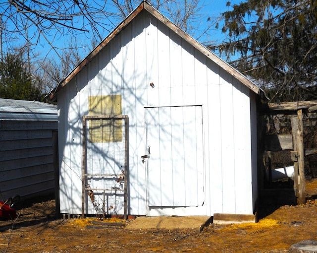 view of shed