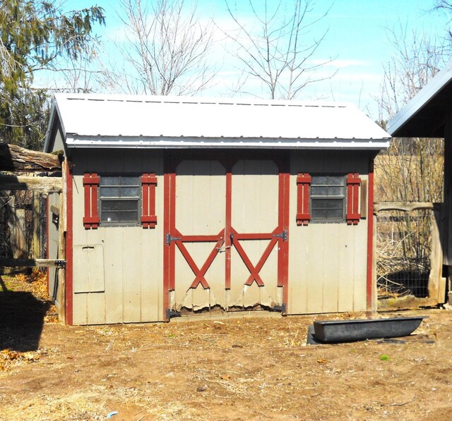 view of shed
