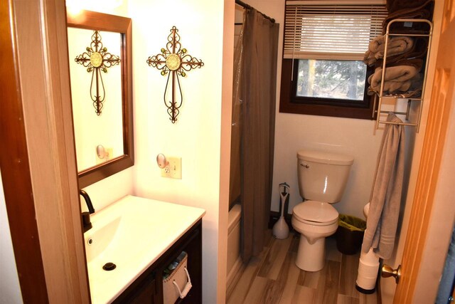 71435 Range Line Rd, Iron River, WI 54847 - bathroom featuring wood finished floors, vanity, and toilet
