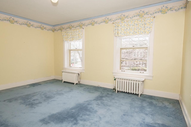 328 Wilson St, Winona, MN 55987 - spare room featuring radiator heating unit, baseboards, and carpet