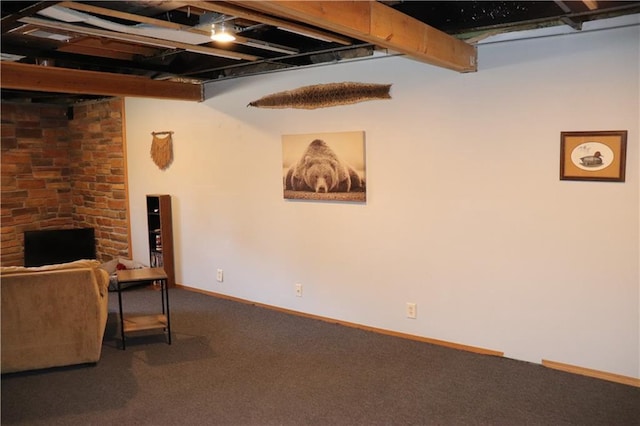 12188 Old Trl, Wisconsin Rapids, WI 54494 - unfurnished living room featuring carpet floors and baseboards
