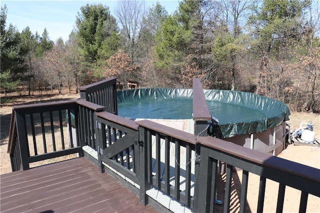 12188 Old Trl, Wisconsin Rapids, WI 54494 - wooden terrace with a covered pool