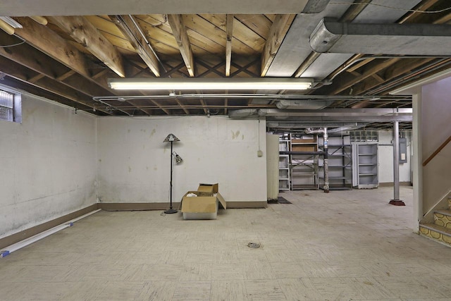 7709 3rd Ave, Kenosha, WI 53143 - unfinished basement featuring tile patterned floors and stairway