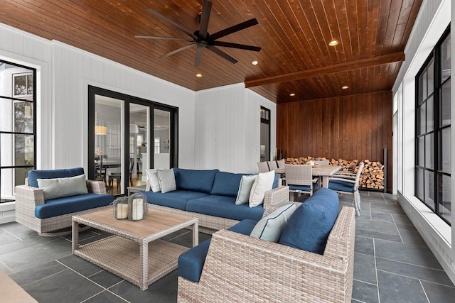 6916 N Palladium Ct, Appleton, WI 54913 - view of patio featuring an outdoor hangout area and a ceiling fan
