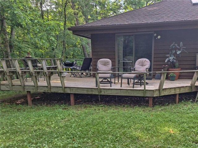 840 Park Dr, Balsam Lake, WI 54810 - deck featuring a yard