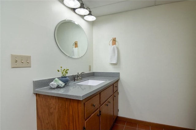840 Park Dr, Balsam Lake, WI 54810 - bathroom with baseboards, tile patterned flooring, and vanity