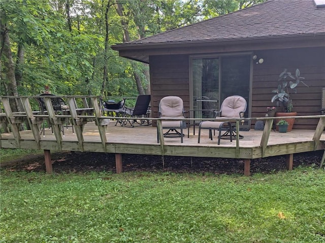 840 Park Dr, Balsam Lake, WI 54810 - deck featuring a yard