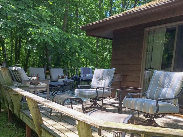 840 Park Dr, Balsam Lake, WI 54810 - wooden deck featuring outdoor lounge area