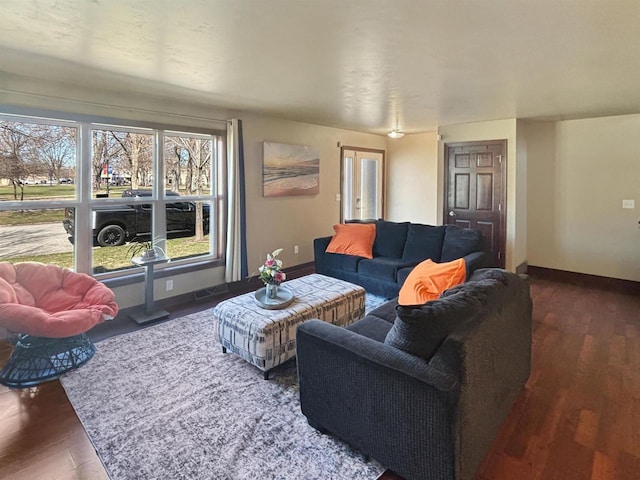 302 N Van Buren St, Green Bay, WI 54301 - living room with baseboards and wood finished floors