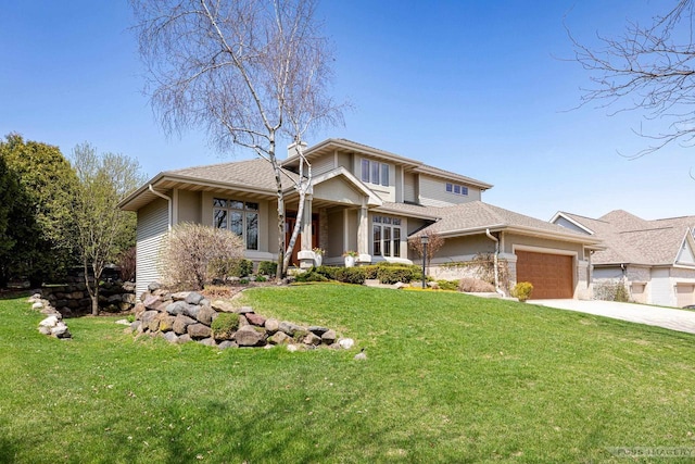 806 Stagecoach Trl, Madison, WI 53717 - view of front facade with a garage, driveway, a front lawn, and roof with shingles