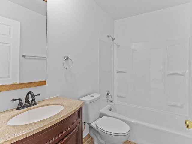 4155 Finch Ln, Delavan, WI 53115 - bathroom with bathtub / shower combination, vanity, and toilet