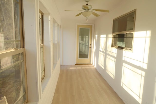 hall featuring light wood-style floors