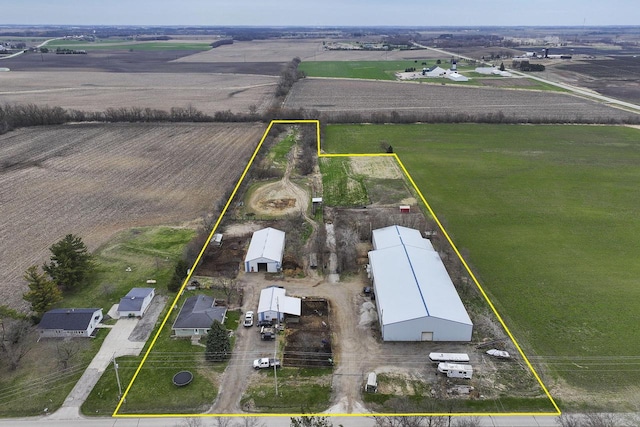 aerial view featuring a rural view