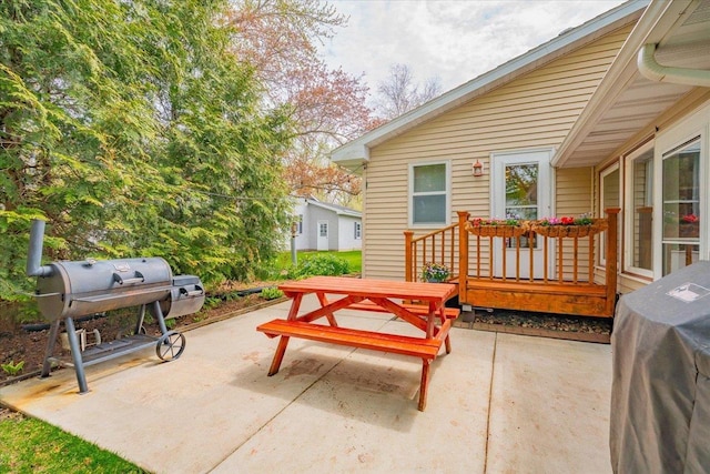 view of patio featuring grilling area