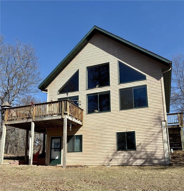 16187 Secluded Ln, Gordon, WI 54838 - back of property featuring a deck