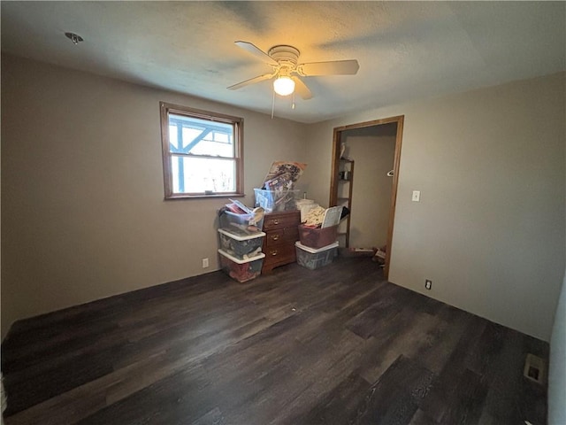 18196 200th St, Jim Falls, WI 54748 - unfurnished room featuring dark wood-type flooring and ceiling fan