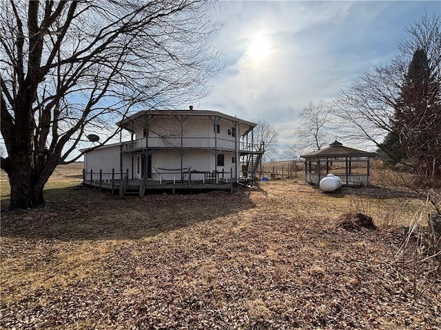 18196 200th St, Jim Falls, WI 54748 - rear view of property featuring a gazebo and a deck