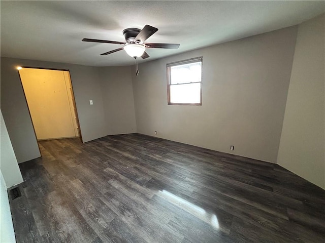 18196 200th St, Jim Falls, WI 54748 - spare room with a ceiling fan and dark wood-style floors