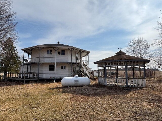 18196 200th St, Jim Falls, WI 54748 - back of house featuring a gazebo and a wooden deck