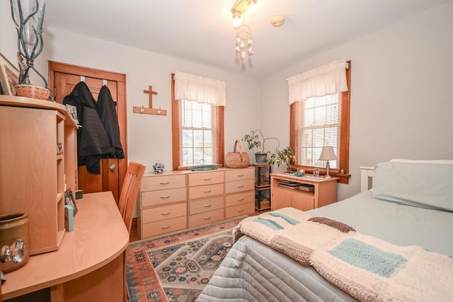 bedroom featuring multiple windows