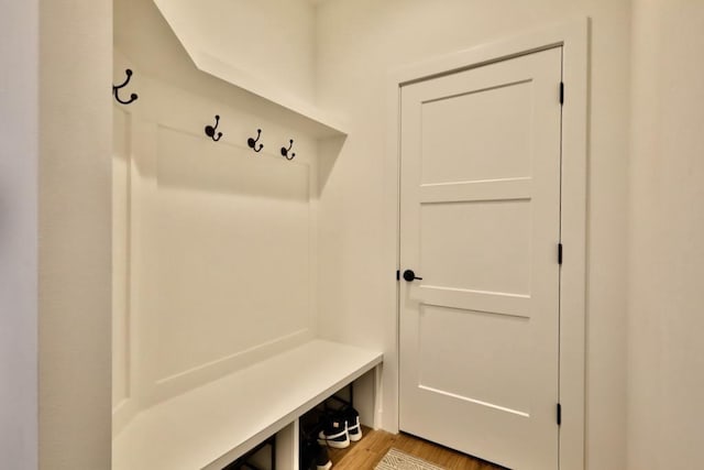 mudroom featuring light wood-style floors