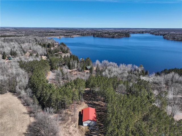 5044 Clayton Rd, Winter, WI 54896 - aerial view with a water view and a wooded view