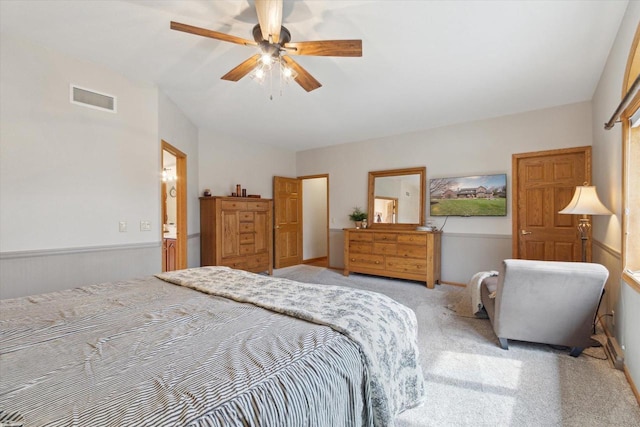 2555 W Deer Path Trl, Janesville, WI 53545 - bedroom featuring ceiling fan, carpet floors, and visible vents