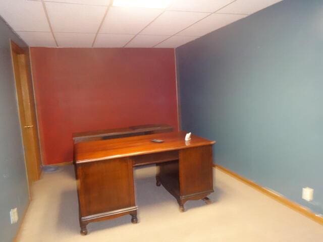 545 Skyhawk Ave, Campbellsport, WI 53010 - office area with baseboards and a drop ceiling