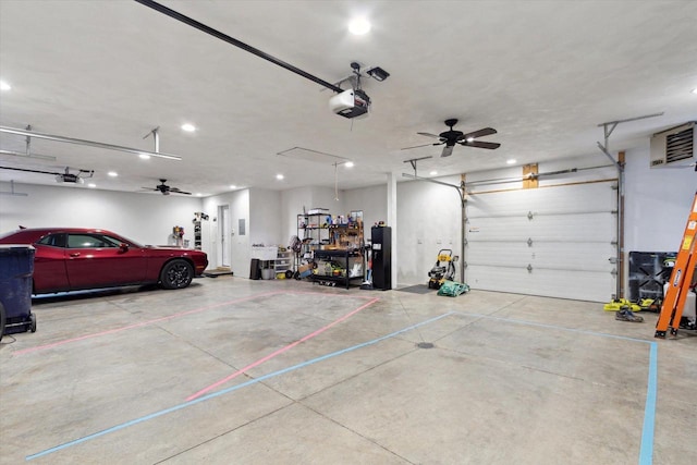 4441 N John Paul Rd, Milton, WI 53546 - garage with recessed lighting and a garage door opener