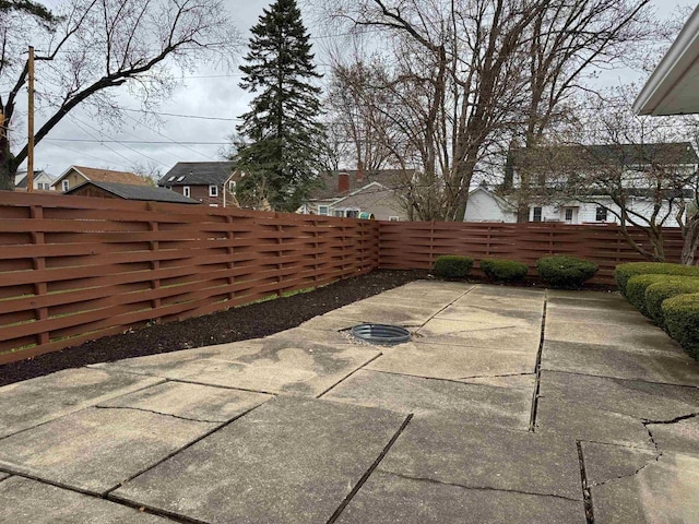view of patio with a fenced backyard