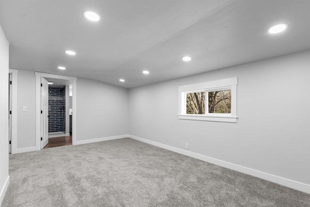 N5599 Mill St, Shiocton, WI 54170 - below grade area with baseboards, carpet, and recessed lighting
