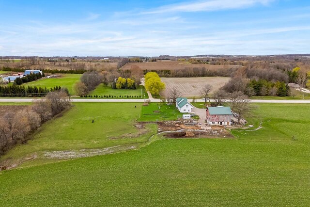 N2226 State Road 57, New Holstein, WI 53061 - birds eye view of property featuring a rural view