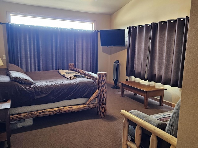 bedroom featuring baseboards and carpet