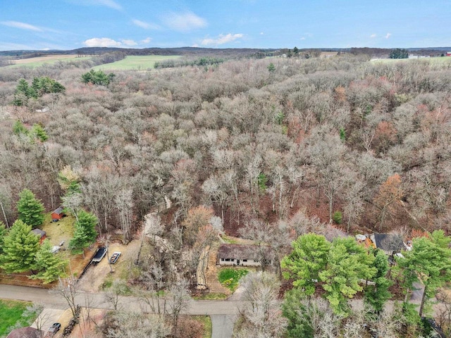 W9517 Parkway Dr, Poynette, WI 53955 - bird's eye view with a wooded view