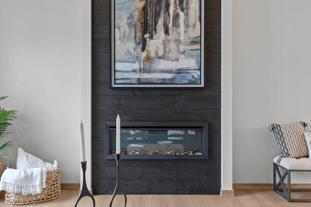 3216 Eclipse Dr, Green Bay, WI 54311 - detailed view of wood finished floors and a fireplace