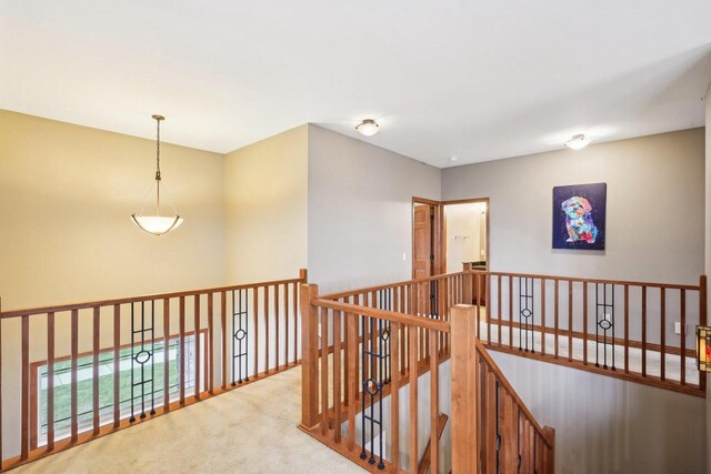 1310 Hanover Ct, Waunakee, WI 53597 - corridor featuring carpet floors and an upstairs landing