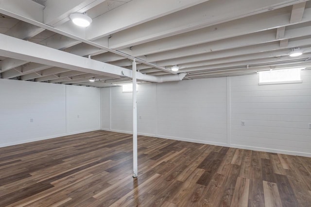 below grade area with wood finished floors