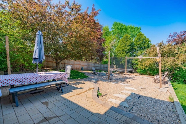 504 Lake St, Mount Horeb, WI 53572 - view of patio / terrace with fence and outdoor dining area