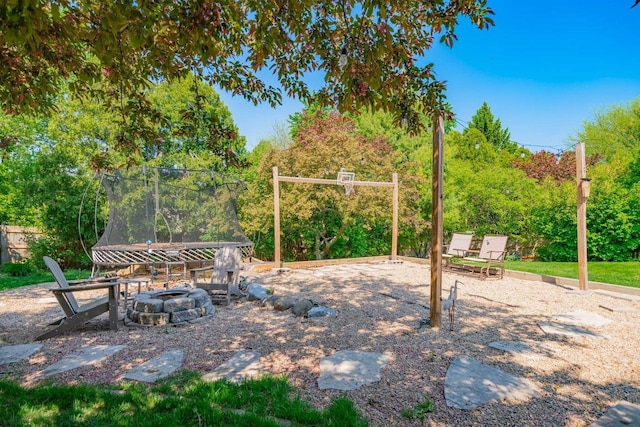 504 Lake St, Mount Horeb, WI 53572 - view of patio with a fire pit