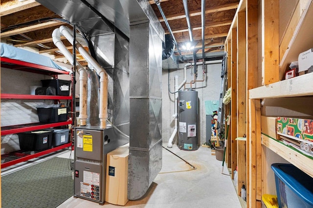 utilities with heating unit and electric water heater