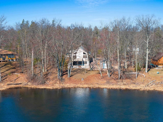 property view of water with a view of trees