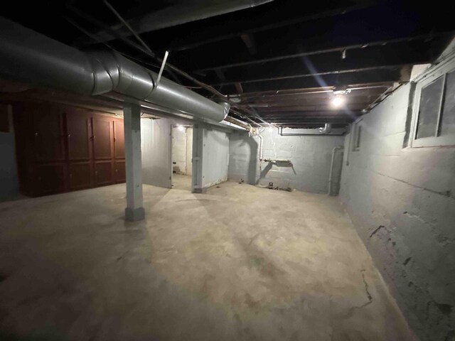 view of unfinished below grade area