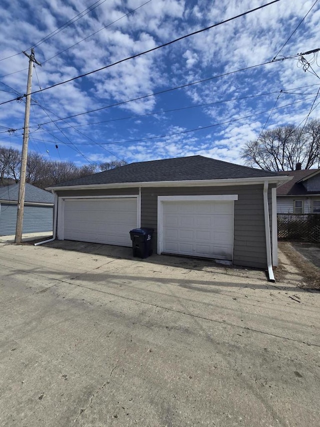 view of garage