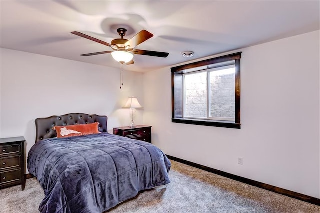 6468 Aspen Ridge Dr, Eau Claire, WI 54703 - bedroom with visible vents, light carpet, a ceiling fan, and baseboards