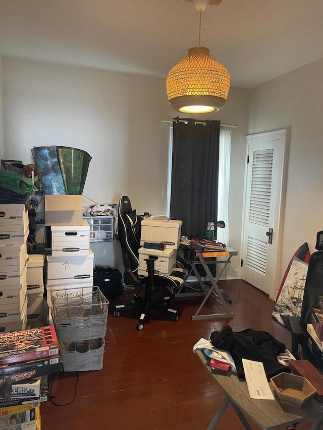 home office featuring wood finished floors