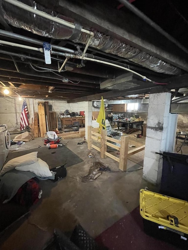 view of unfinished below grade area