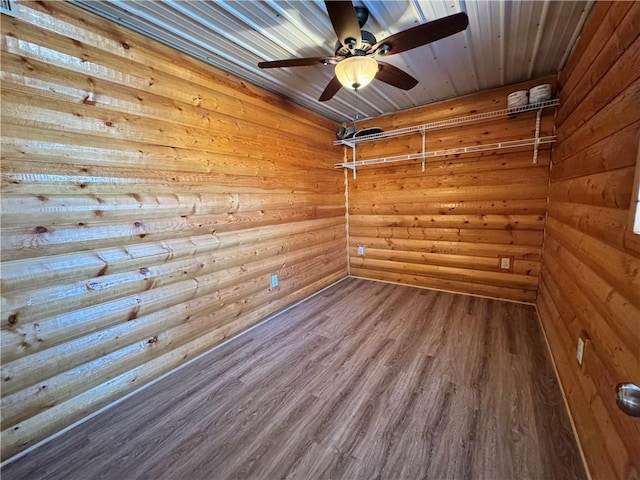 4607N Koeppler Rd, Ojibwa, WI 54862 - empty room featuring wood finished floors and ceiling fan