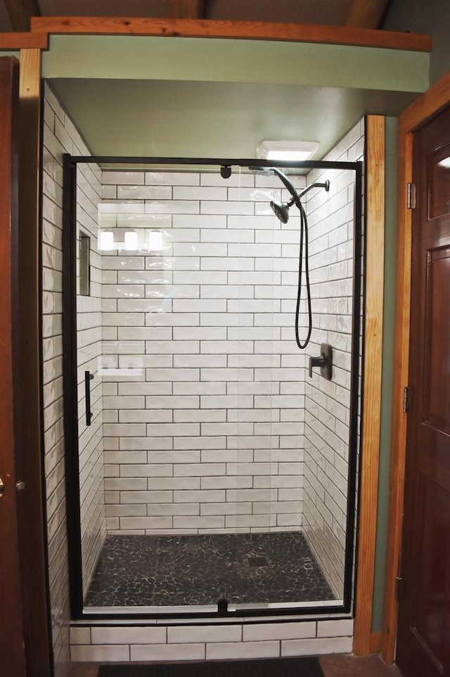 5664 N Dutch Hollow Rd, Potosi, WI 53820 - bathroom featuring a stall shower
